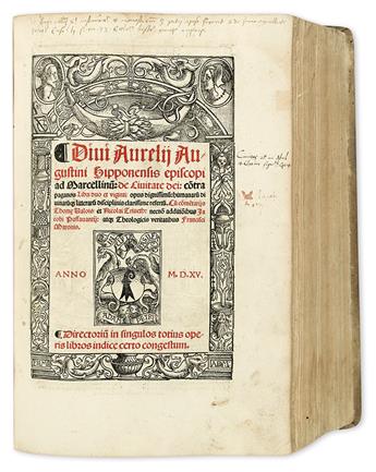 AUGUSTINUS, AURELIUS, Saint.  De civitate Dei.  1515 + De summa Trinitate.  1515